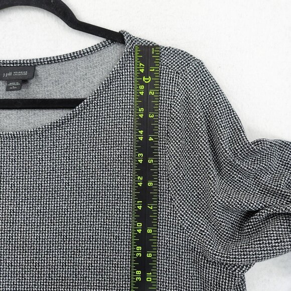J Jill Dress Womens Large Petite Gray Knit 3/4 Bell Sleeve A Line Shift Casual - Picture 4 of 10